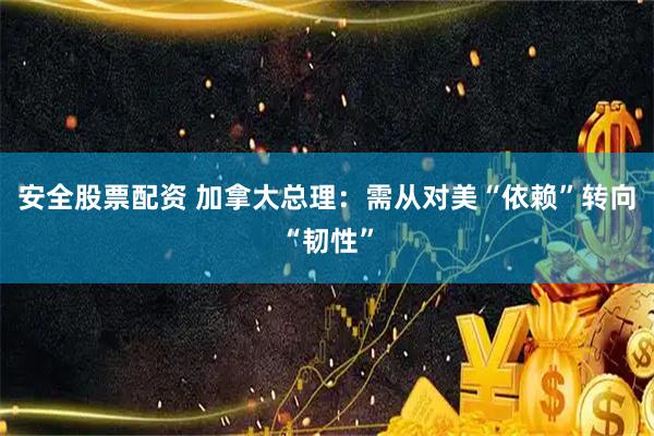 安全股票配资 加拿大总理：需从对美“依赖”转向“韧性”